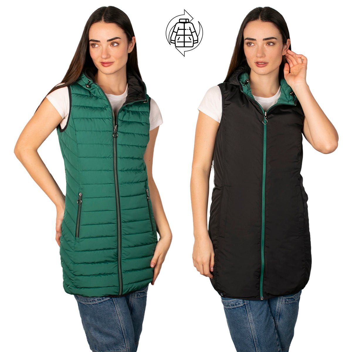 Chaleco Capitonado Doble Vista para Mujer - The Original Greenlander