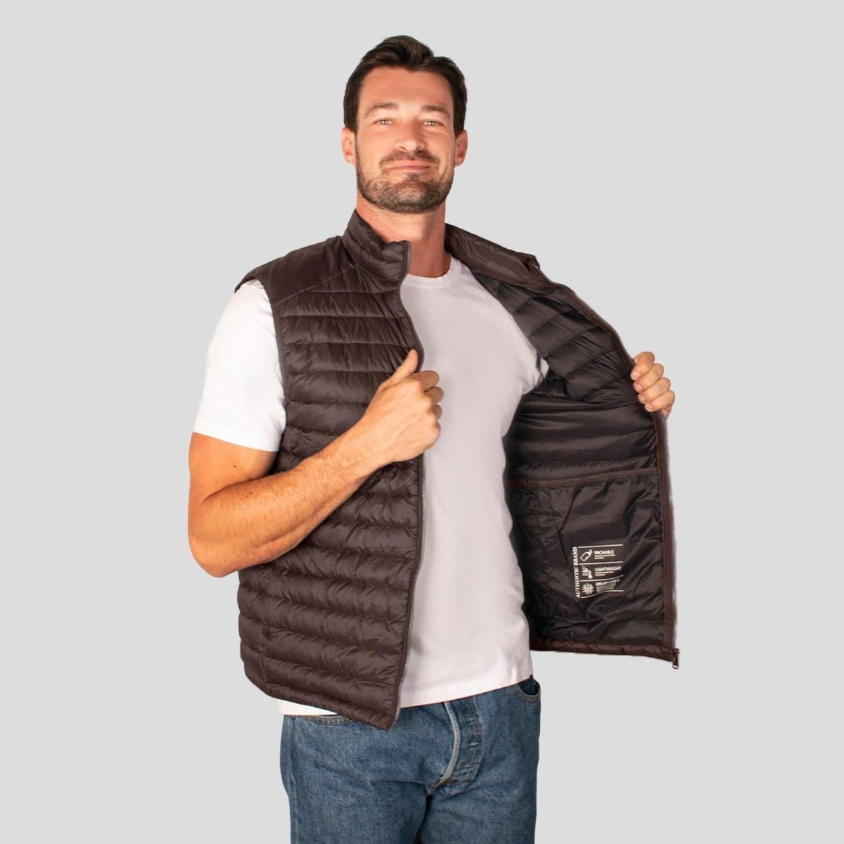 Chaleco capitonado para hombre con bolsillos y empacable Greenlander - Greenlander