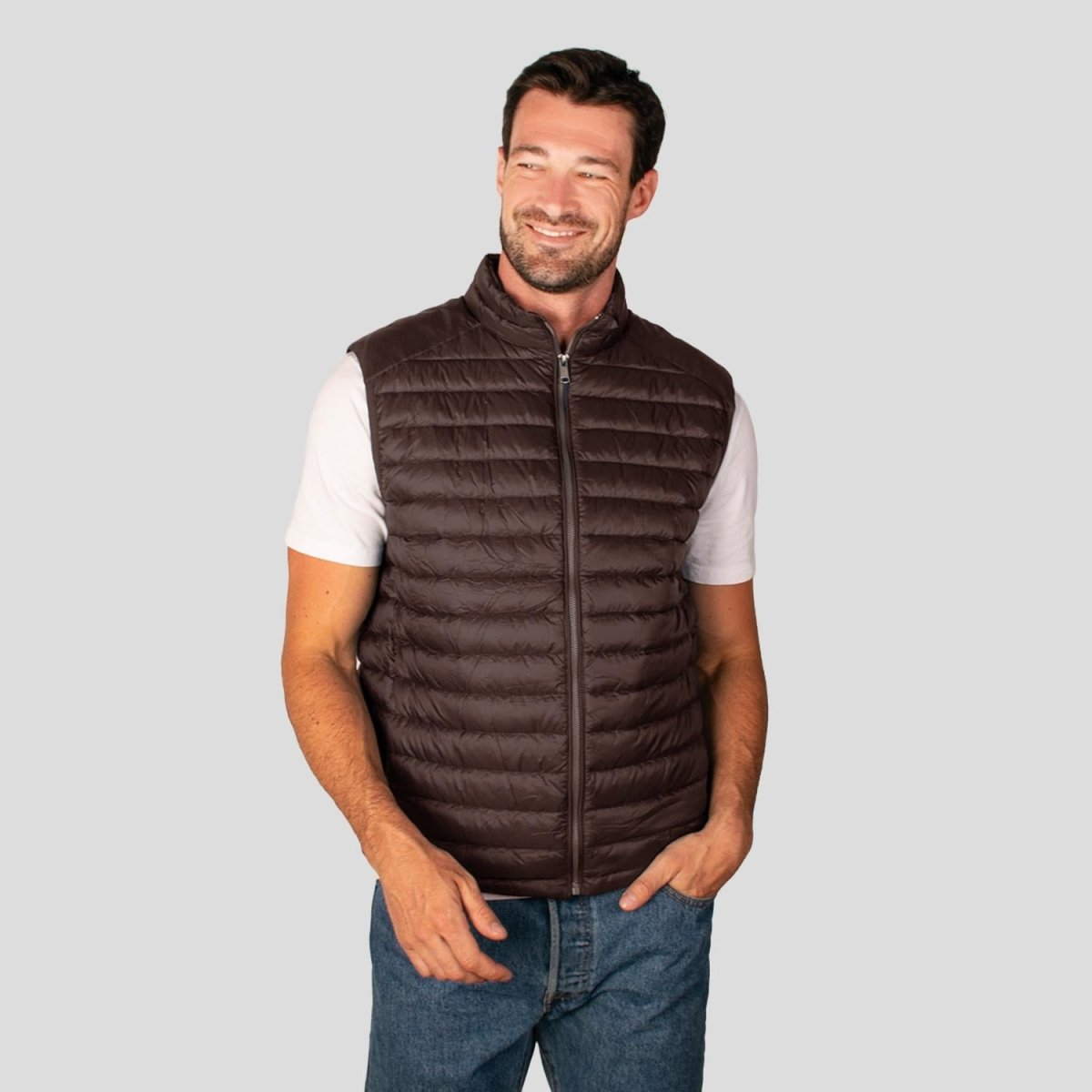 Chaleco capitonado para hombre con bolsillos y empacable Greenlander - Greenlander