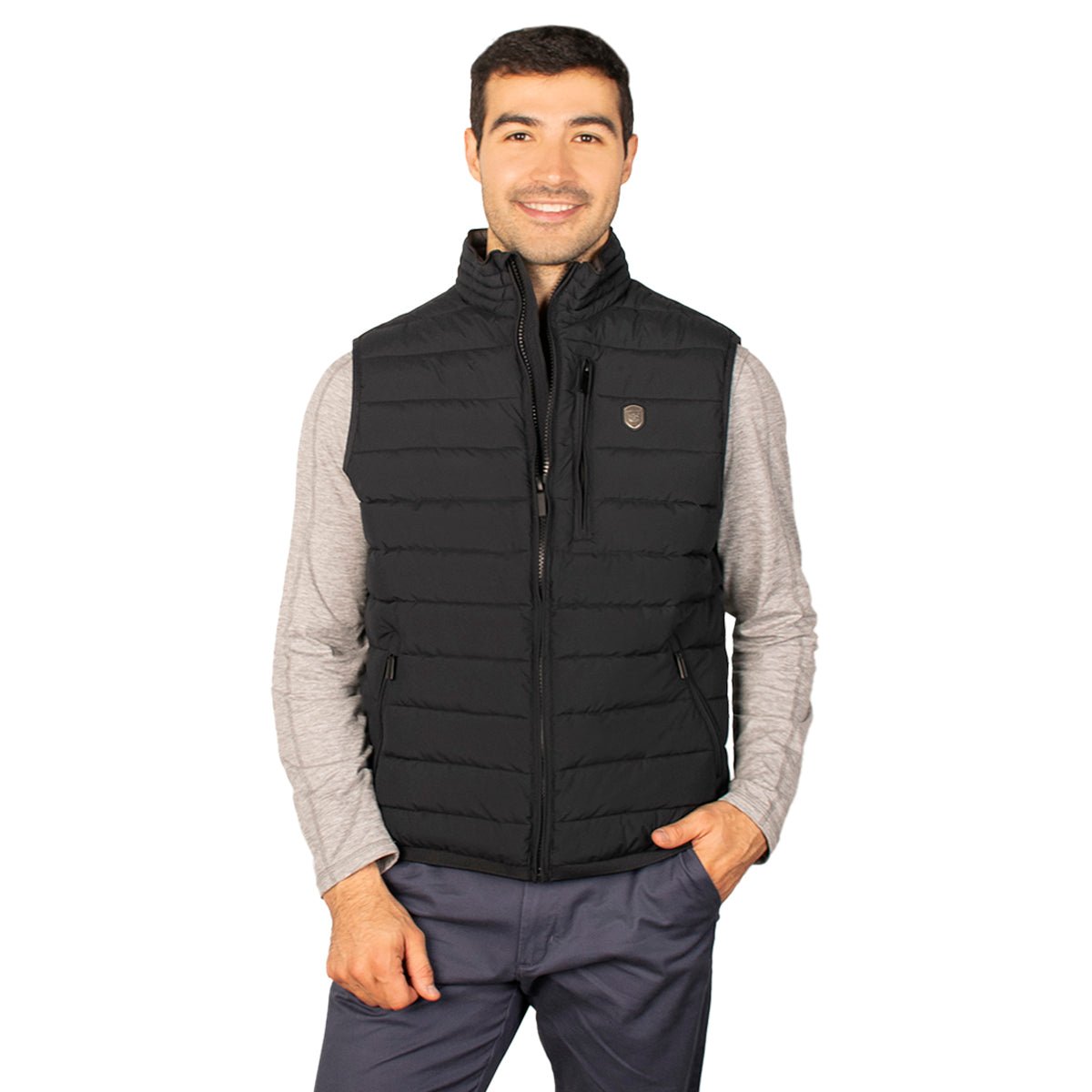 Chaleco capitonado para hombre con cuello alto y bolsillos Greenlander - Greenlander