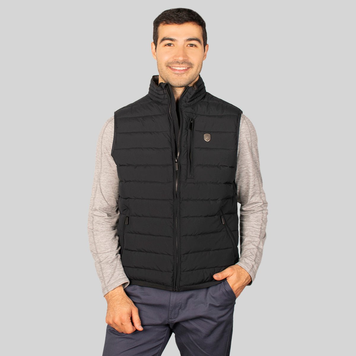 Chaleco capitonado para hombre con cuello alto y bolsillos Greenlander - Greenlander