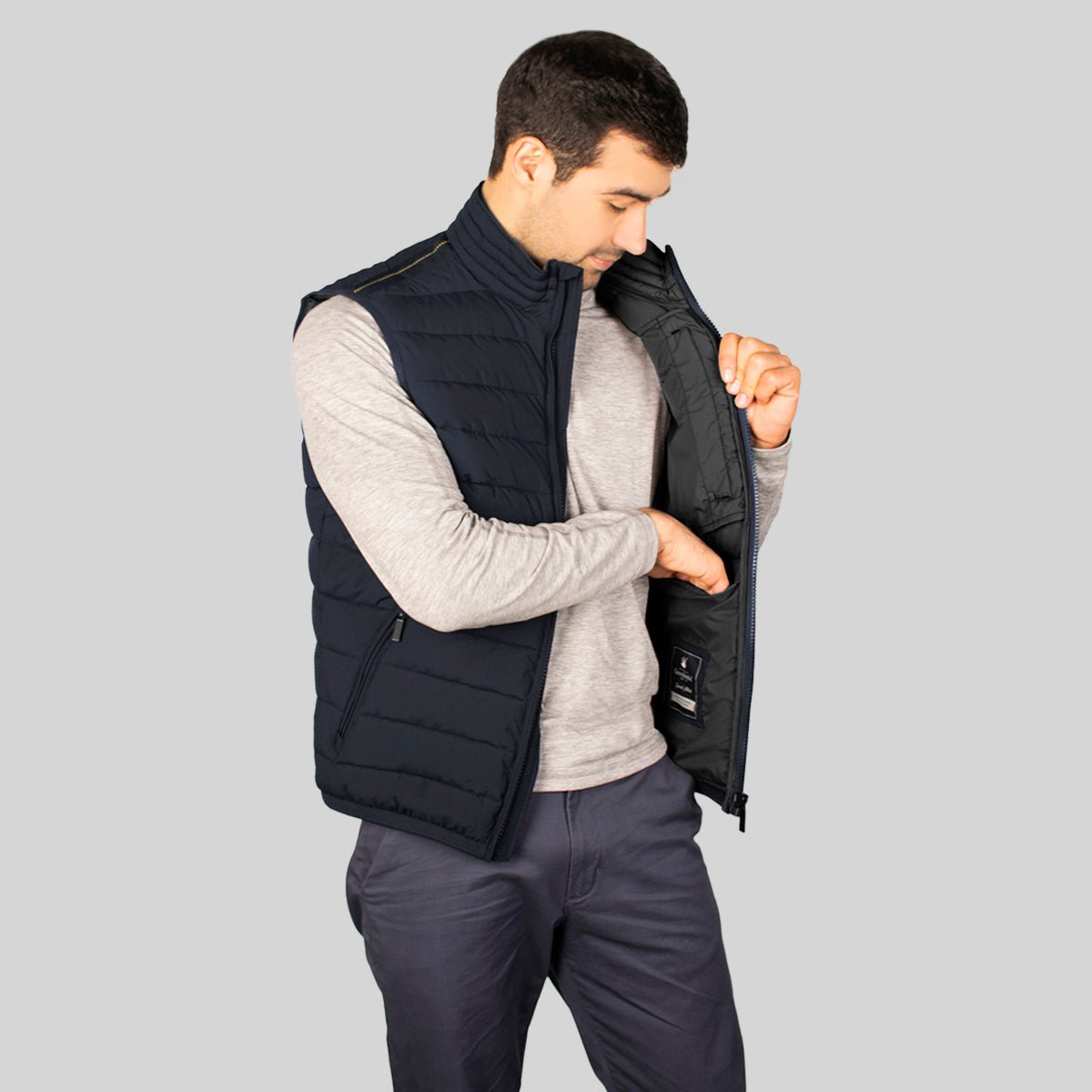 Chaleco capitonado para hombre con cuello alto y bolsillos Greenlander - Greenlander