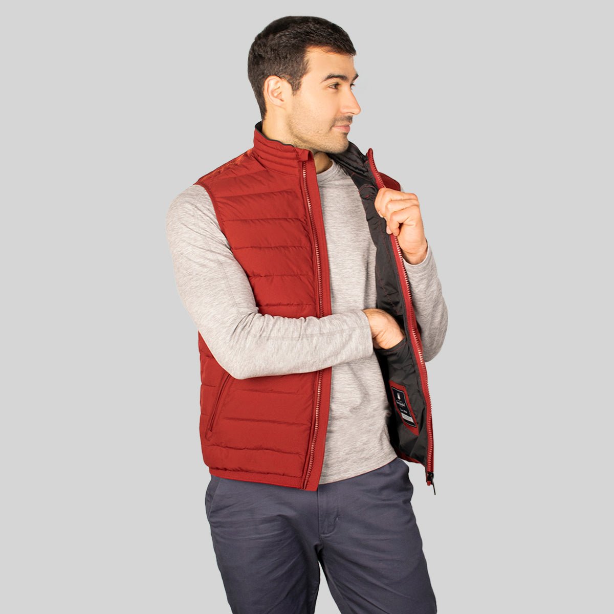 Chaleco capitonado para hombre con cuello alto y bolsillos Greenlander - Greenlander