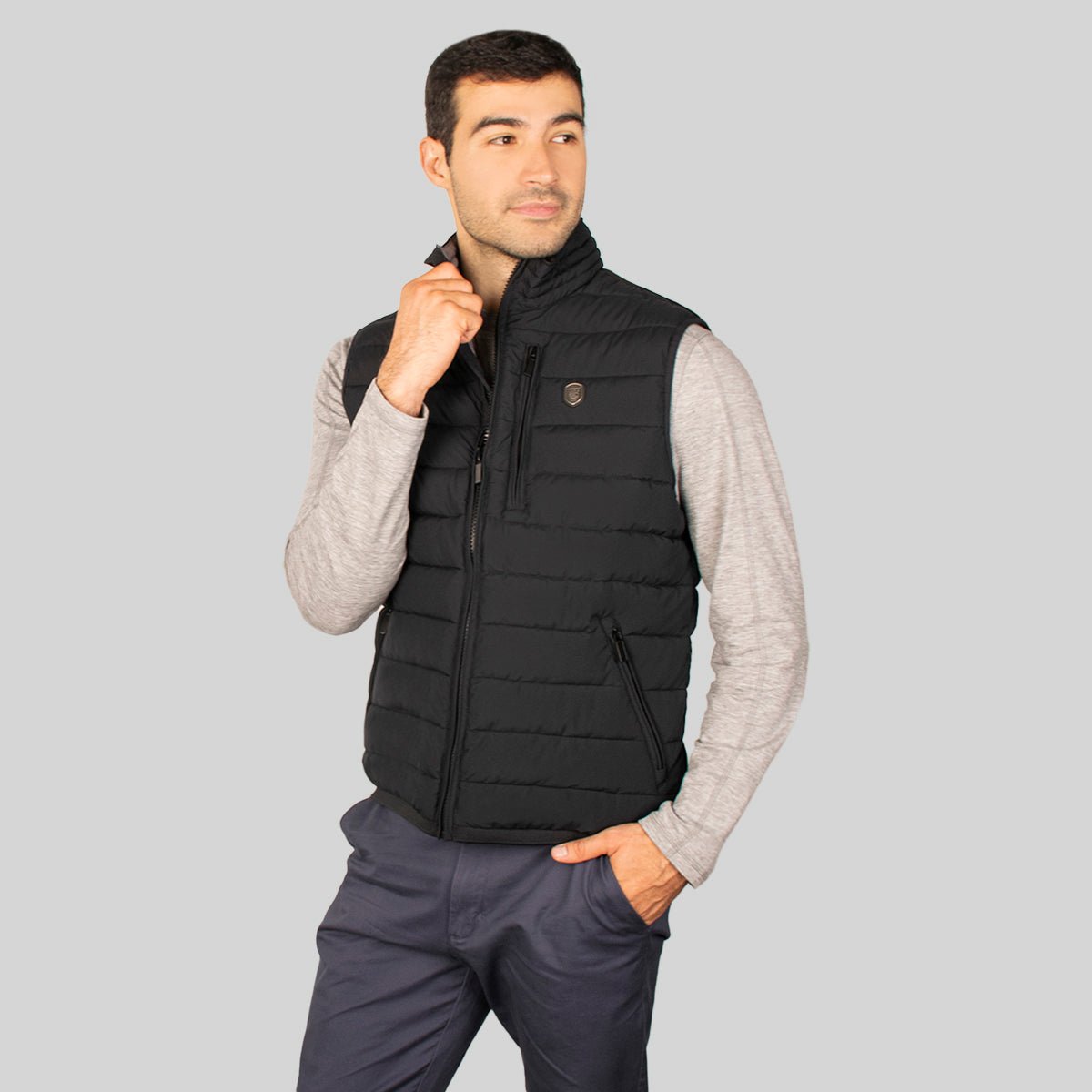 Chaleco capitonado para hombre con cuello alto y bolsillos Greenlander - Greenlander