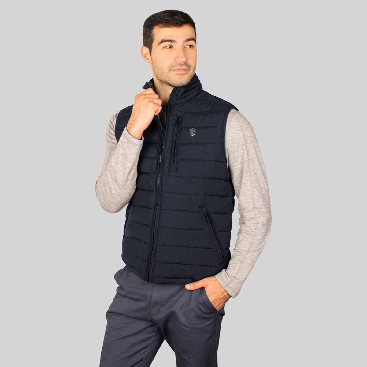 Chaleco capitonado para hombre con cuello alto y bolsillos Greenlander - Greenlander