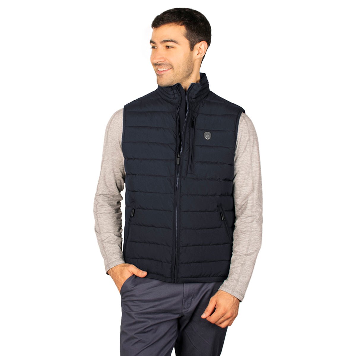 Chaleco capitonado para hombre con cuello alto y bolsillos Greenlander - Greenlander