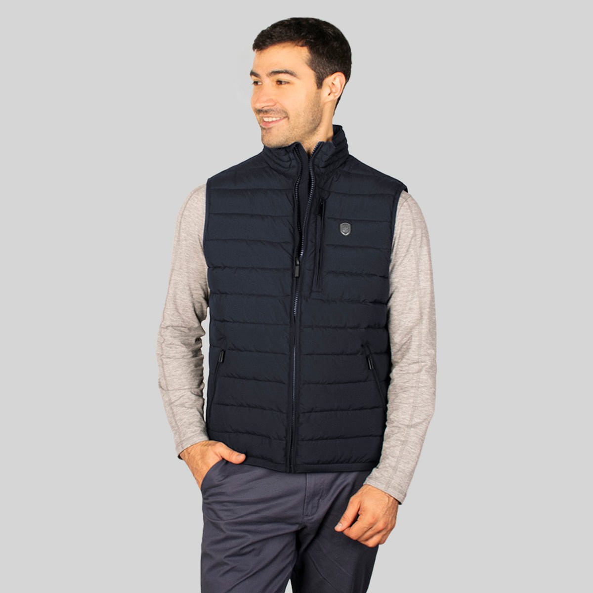 Chaleco capitonado para hombre con cuello alto y bolsillos Greenlander - Greenlander