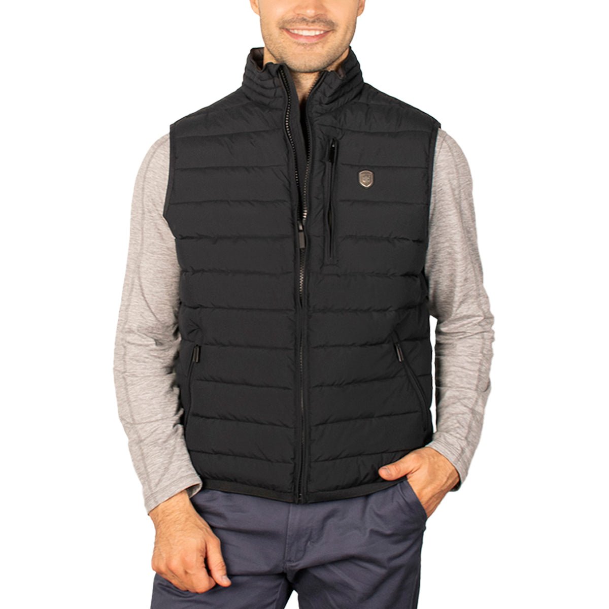 Chaleco capitonado para hombre con cuello alto y bolsillos Greenlander - Greenlander