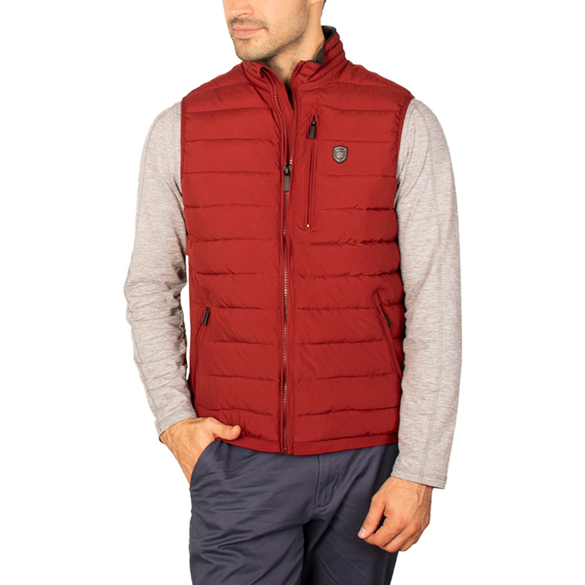 Chaleco capitonado para hombre con cuello alto y bolsillos Greenlander - Greenlander