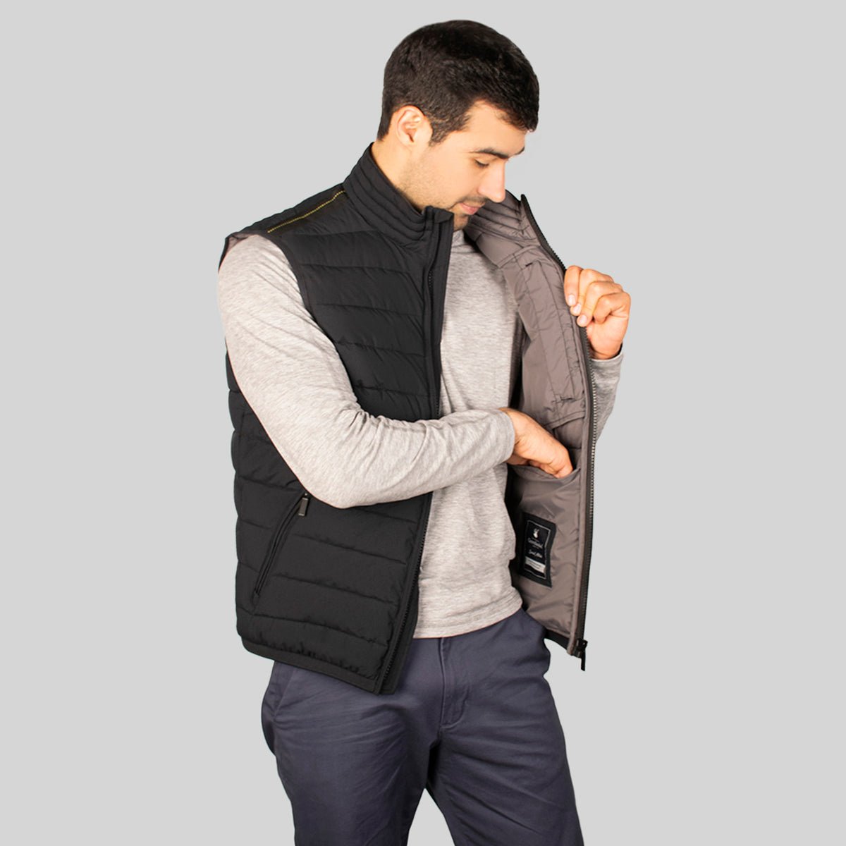 Chaleco capitonado para hombre con cuello alto y bolsillos Greenlander - Greenlander