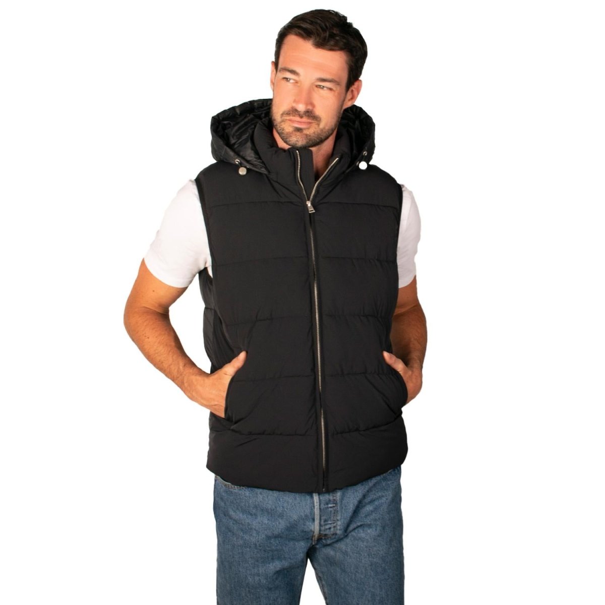 Chaleco capitonado para hombre con gorro desmontable Greenlander - Greenlander