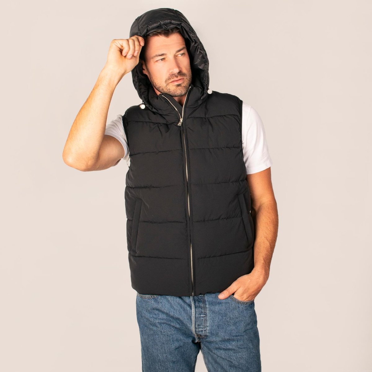 Chaleco capitonado para hombre con gorro desmontable Greenlander - Greenlander