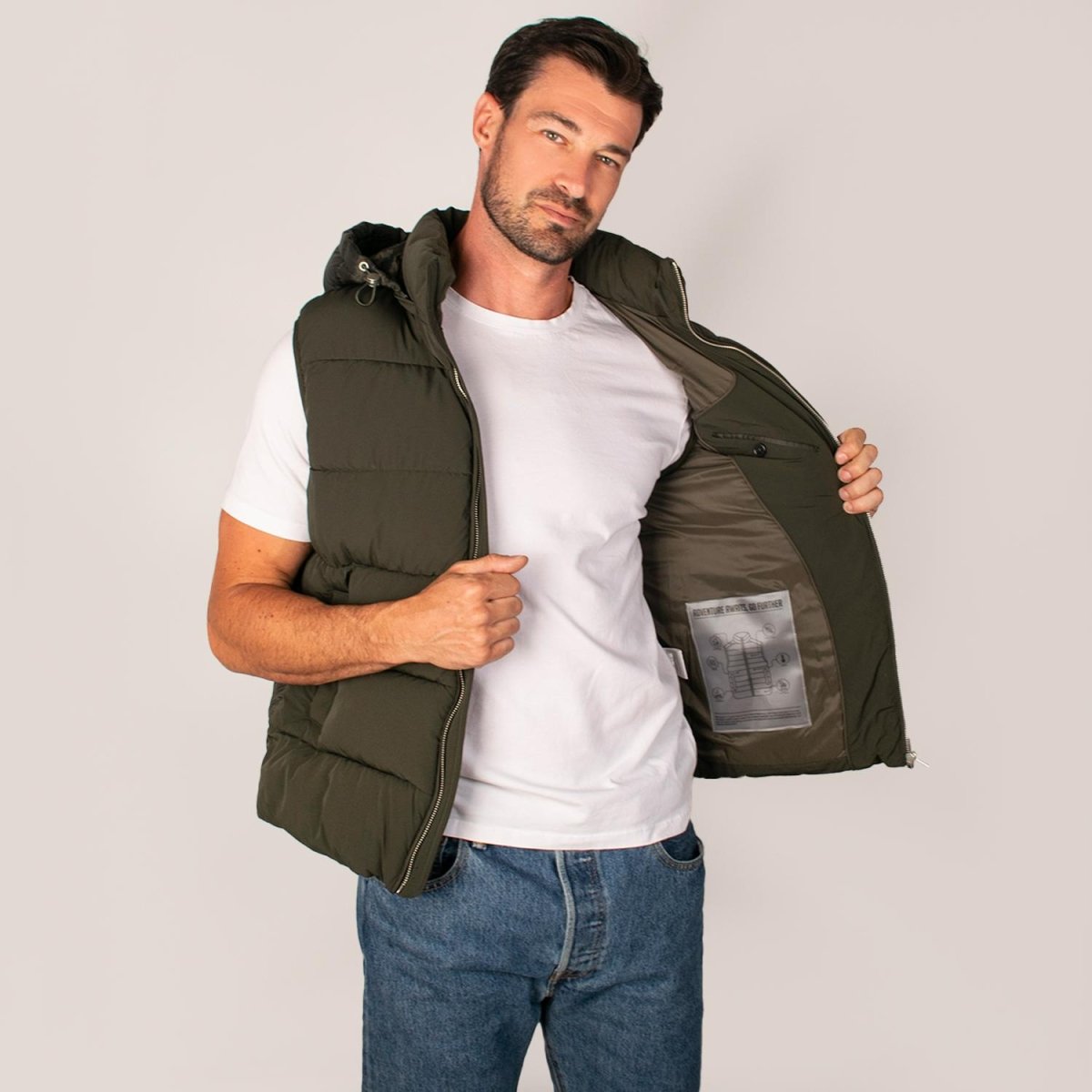 Chaleco capitonado para hombre con gorro desmontable Greenlander - Greenlander