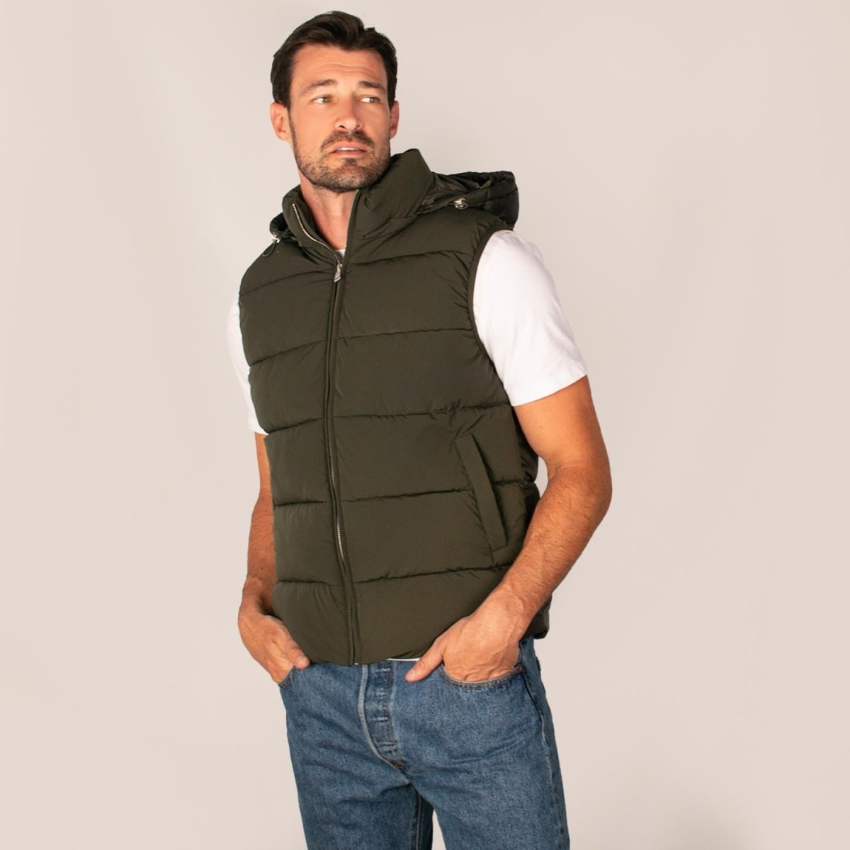 Chaleco capitonado para hombre con gorro desmontable Greenlander - Greenlander