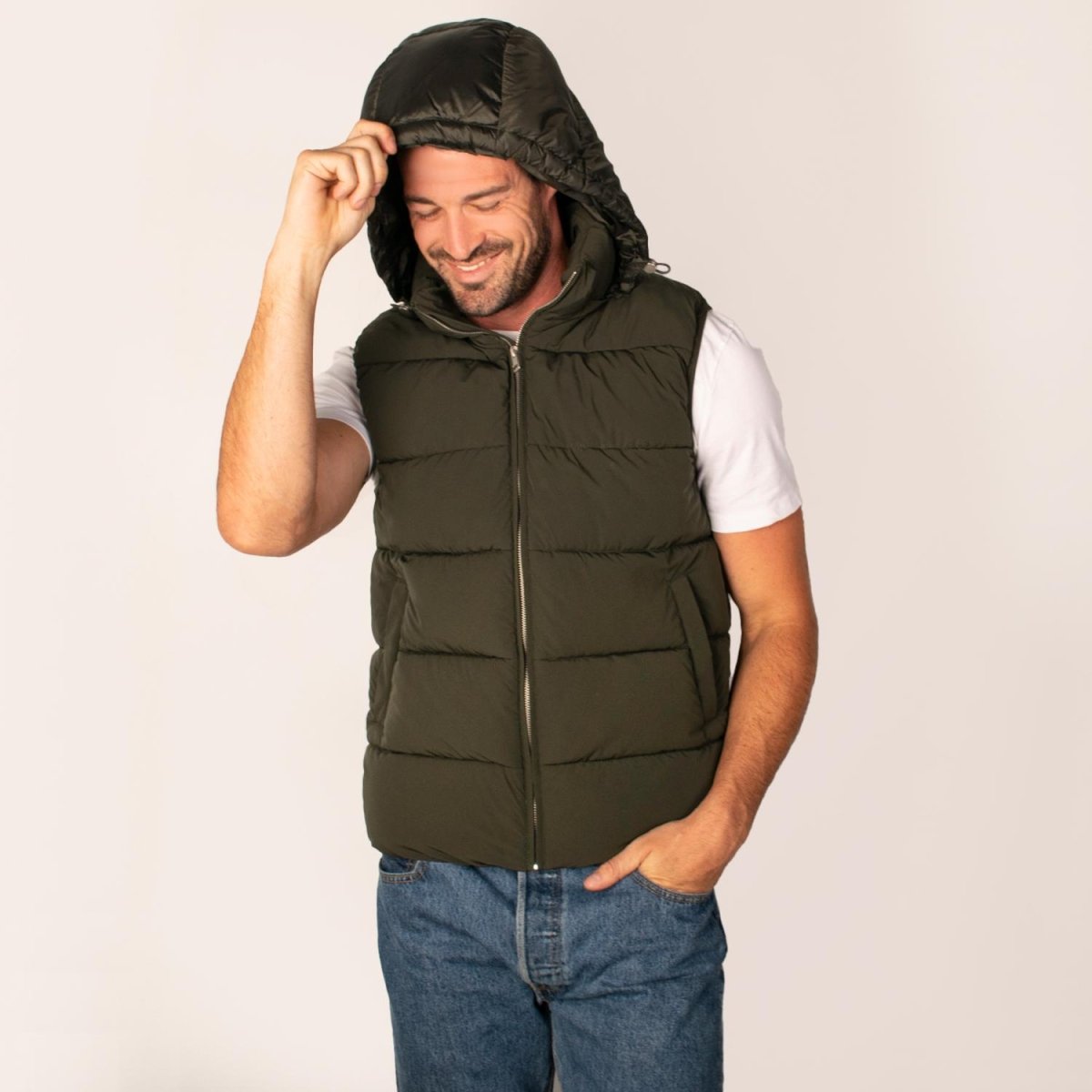 Chaleco capitonado para hombre con gorro desmontable Greenlander - Greenlander