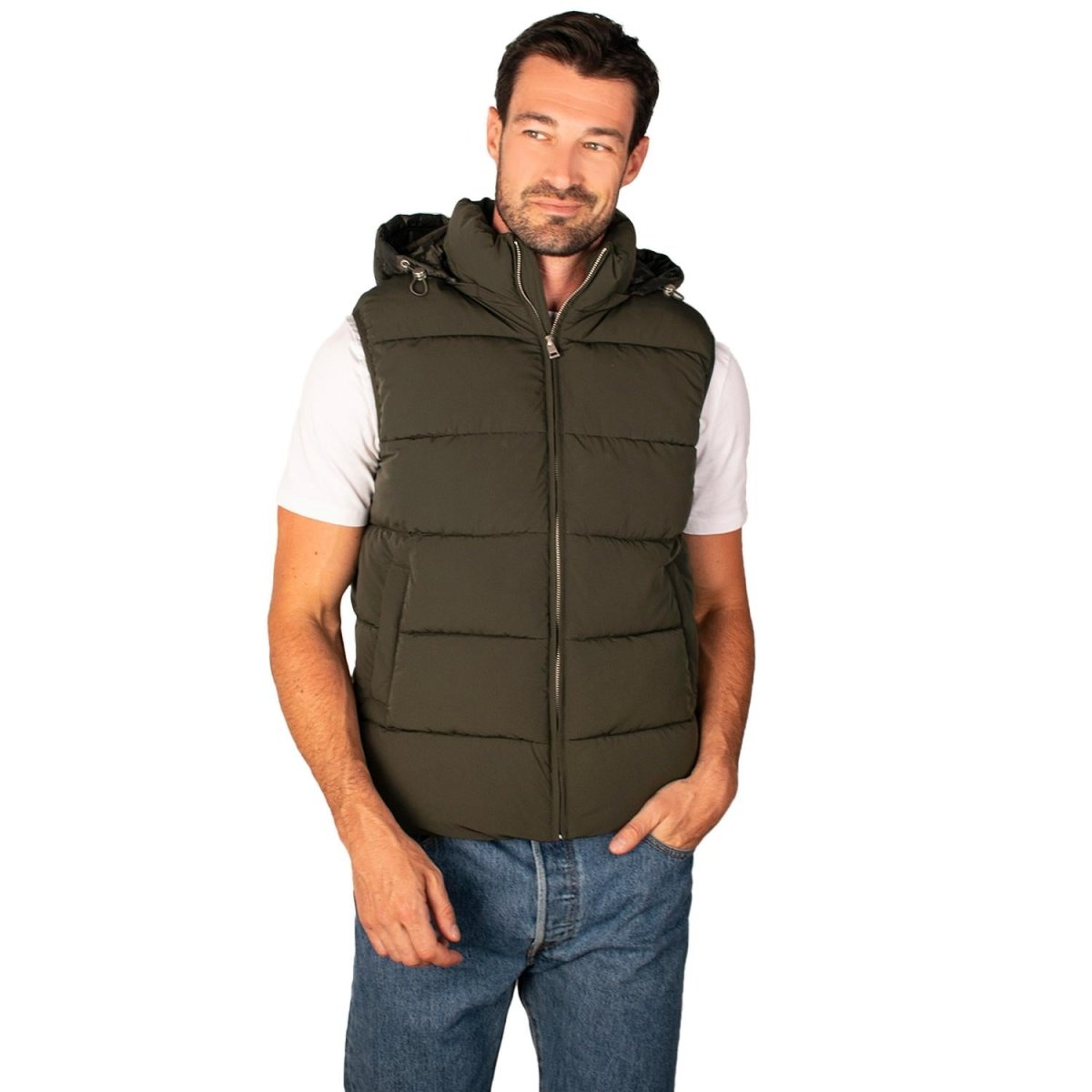 Chaleco capitonado para hombre con gorro desmontable Greenlander - Greenlander