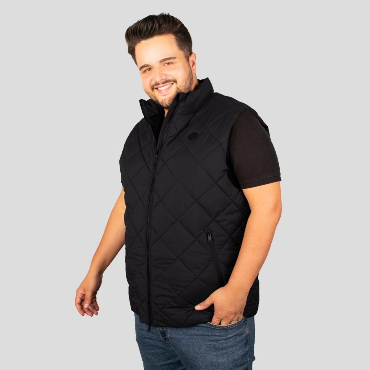Chaleco Capitonado plus size para hombre con bolsas a los costados Greenlander - Greenlander