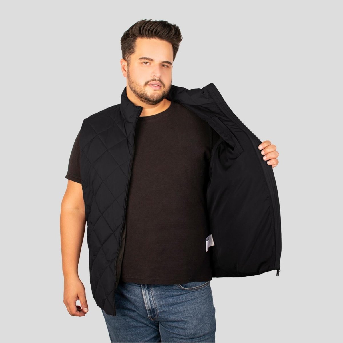 Chaleco Capitonado plus size para hombre con bolsas a los costados Greenlander - Greenlander