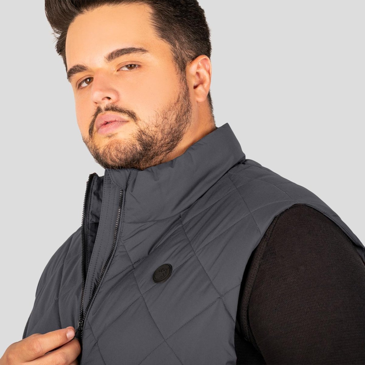 Chaleco Capitonado plus size para hombre con bolsas a los costados Greenlander - Greenlander