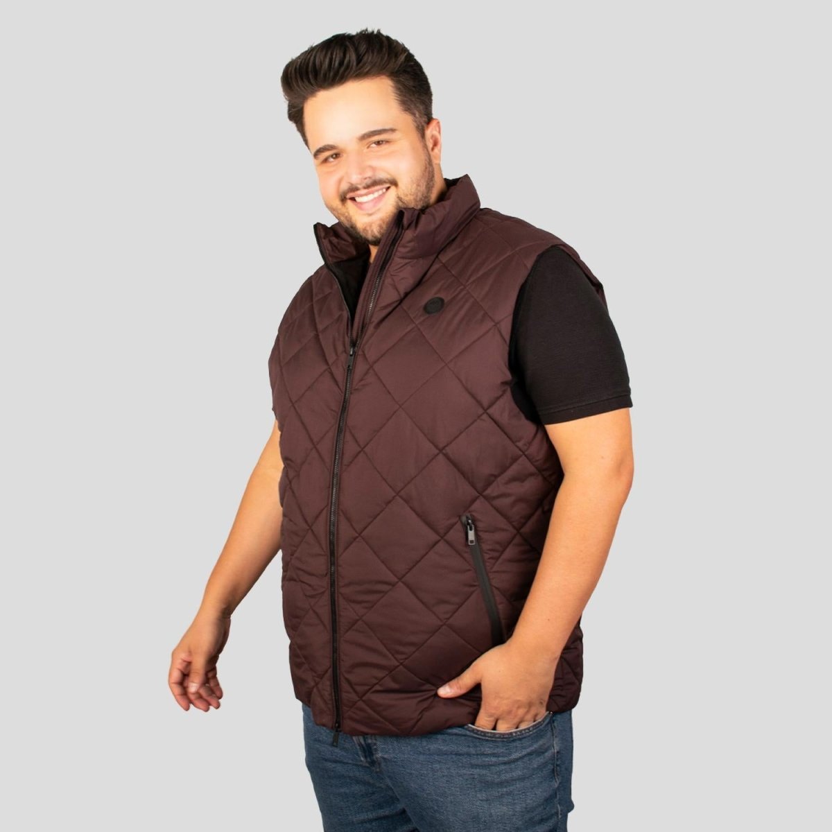 Chaleco Capitonado plus size para hombre con bolsas a los costados Greenlander - Greenlander