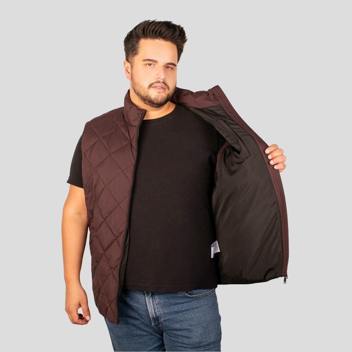 Chaleco Capitonado plus size para hombre con bolsas a los costados Greenlander - Greenlander