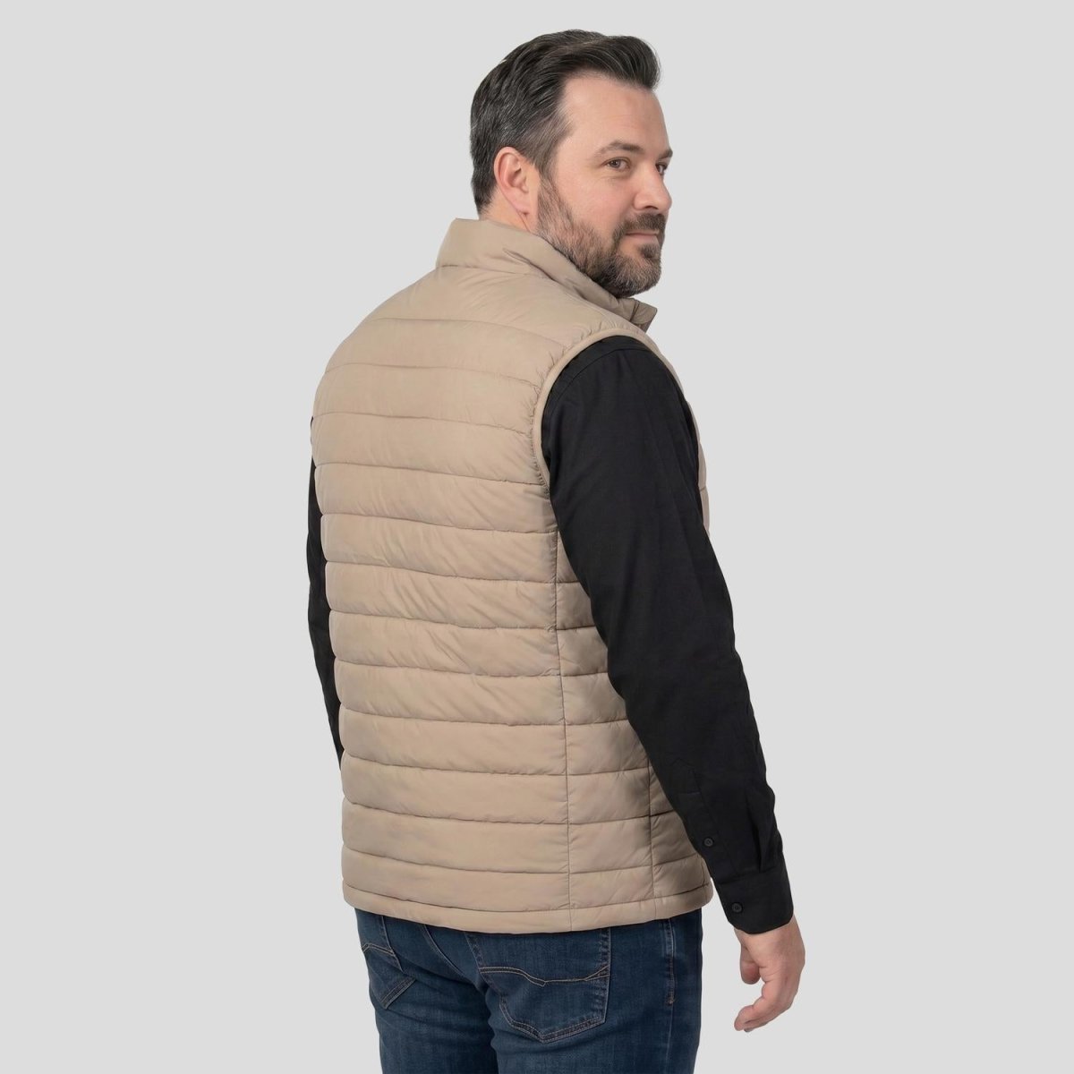 Chaleco capitonado plus size para hombre con bolsas ocultas a los costados Greenlander - Greenlander