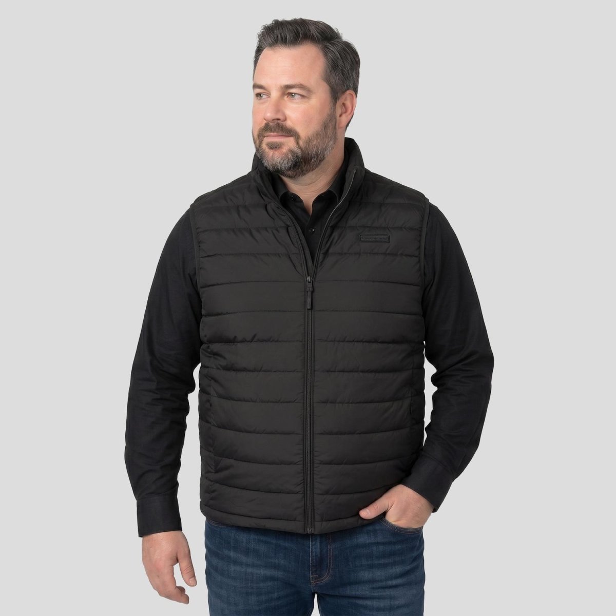 Chaleco capitonado plus size para hombre con bolsas ocultas a los costados Greenlander - Greenlander