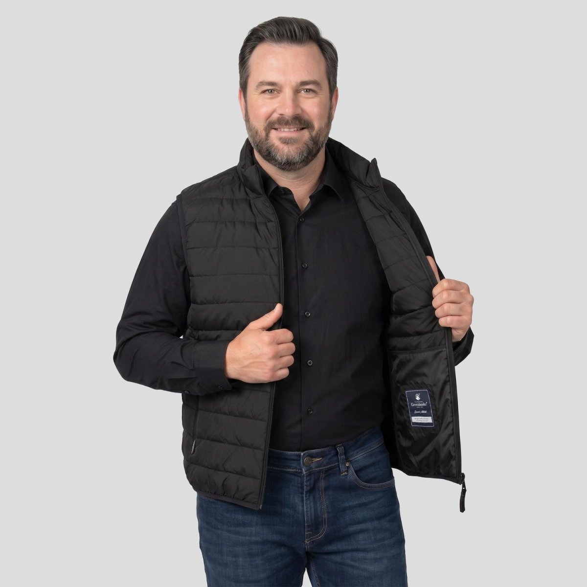 Chaleco capitonado plus size para hombre con bolsas ocultas a los costados Greenlander - Greenlander