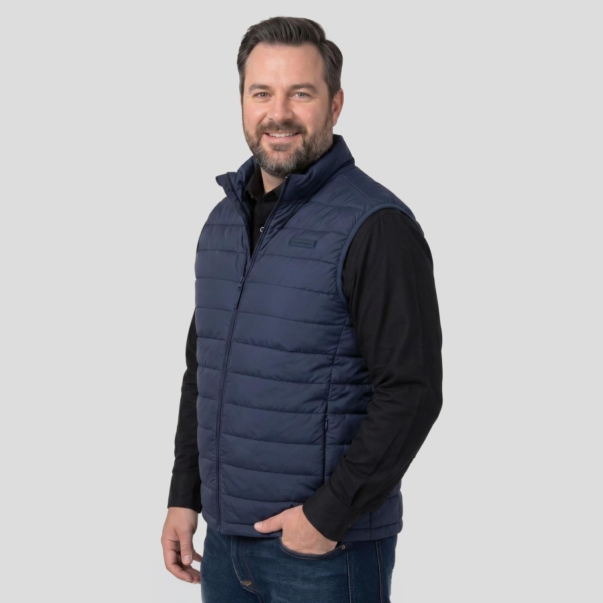 Chaleco capitonado plus size para hombre con bolsas ocultas a los costados Greenlander - Greenlander