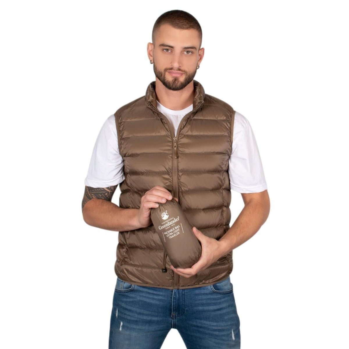 Chaleco De Pluma Ligera Con Bolsa Transportable Hombre - Greenlander