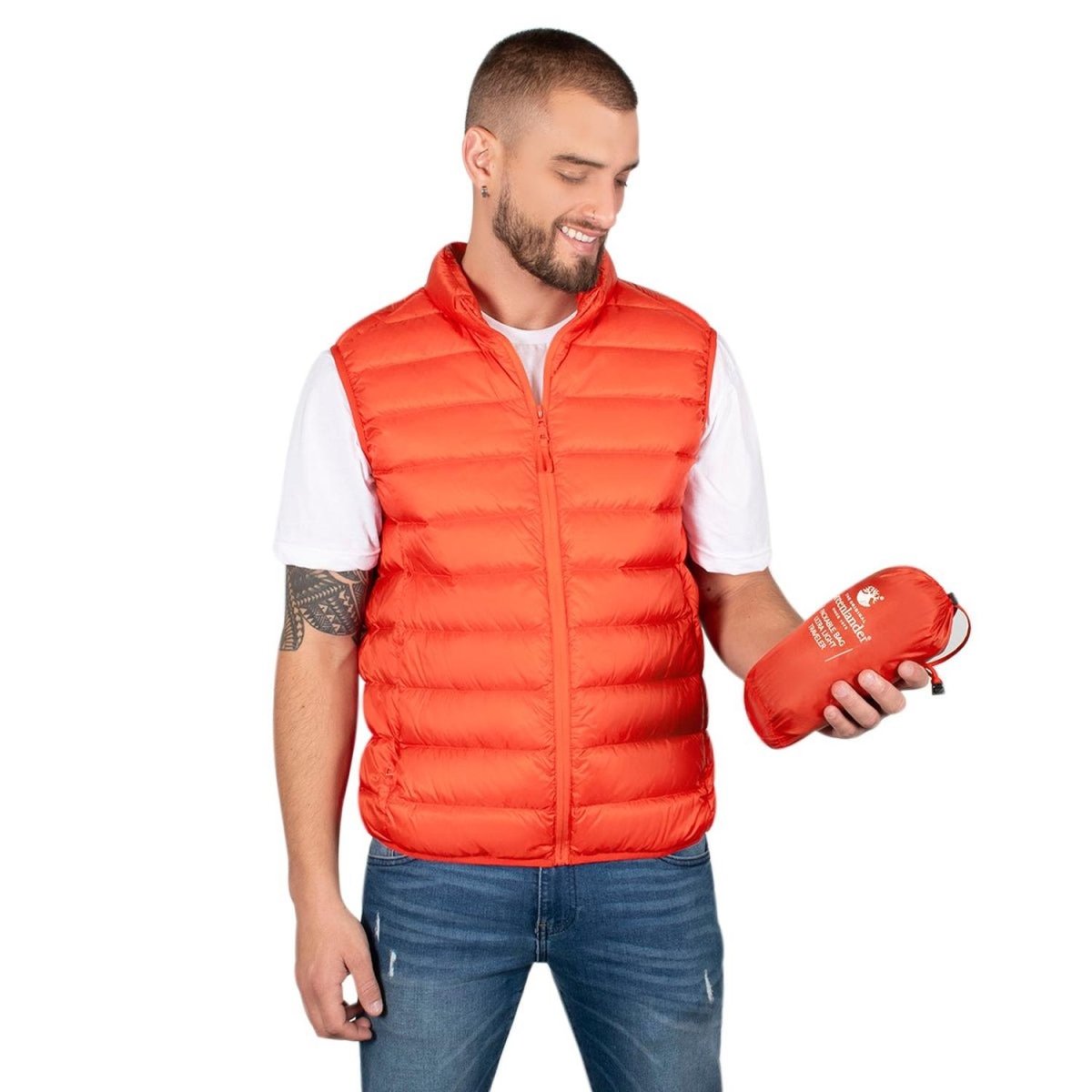 Chaleco De Pluma Ligera Con Bolsa Transportable Hombre – The