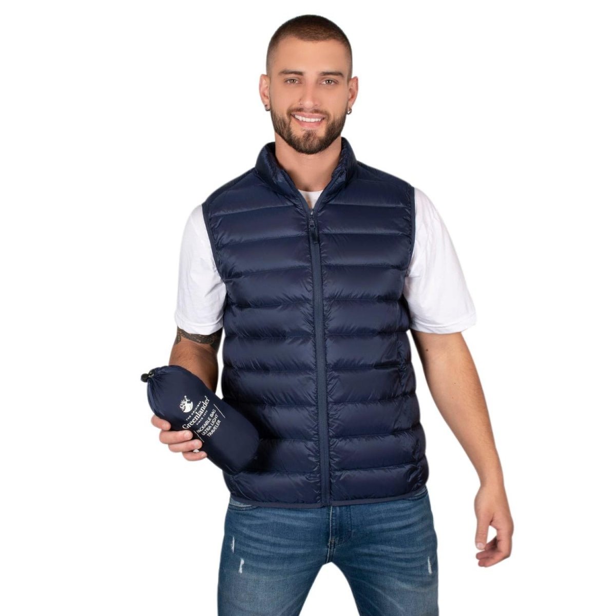 Chaleco De Pluma Ligera Con Bolsa Transportable Hombre - Greenlander