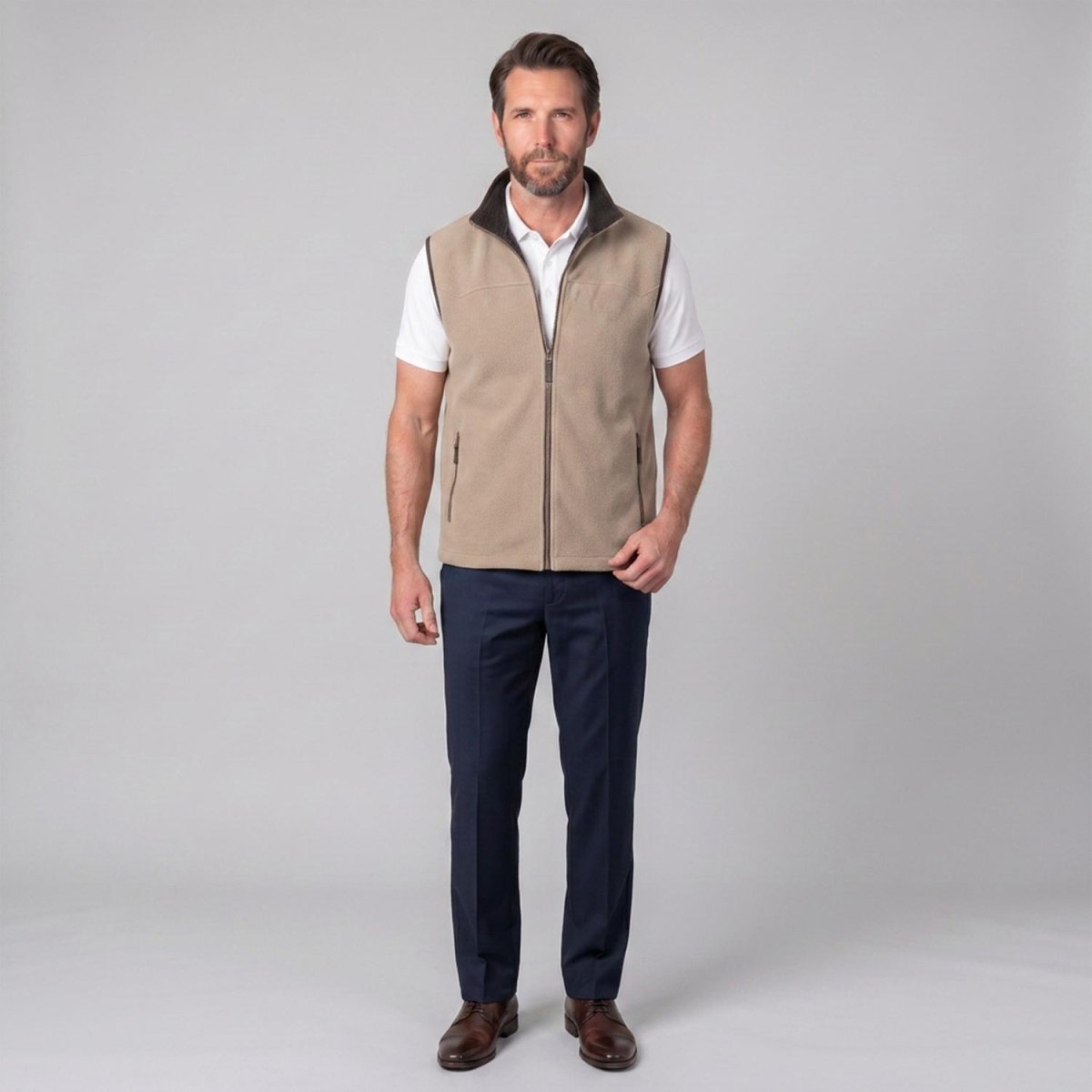 Chaleco fleece para hombre con bolsas a los costados y forro de fur Greenlander - Greenlander