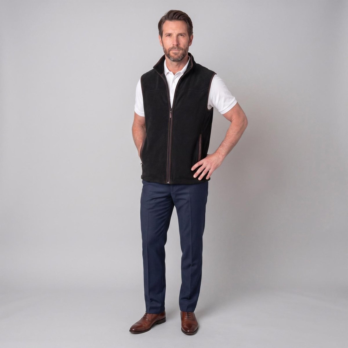 Chaleco fleece para hombre con bolsas a los costados y forro de fur Greenlander - Greenlander