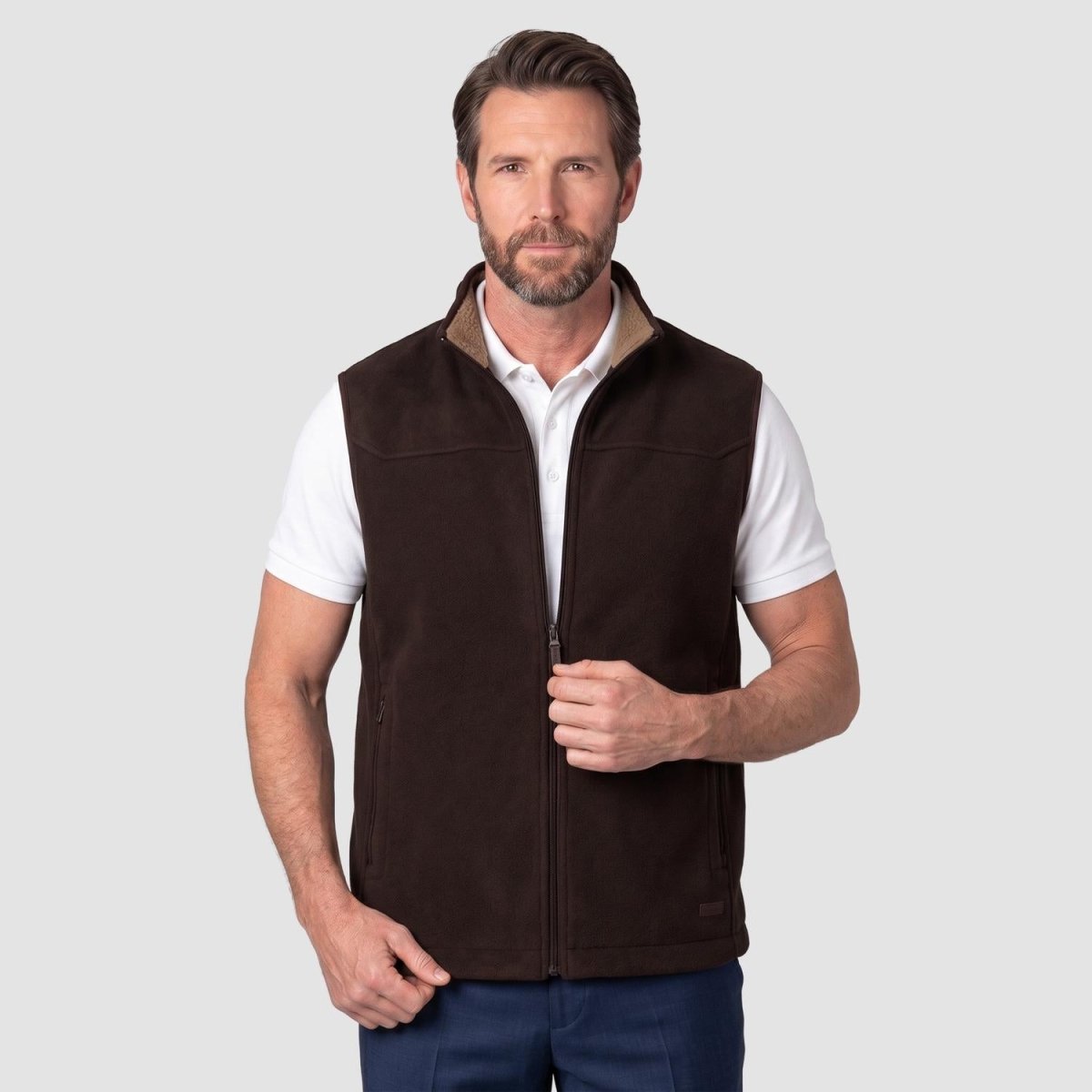 Chaleco fleece para hombre con bolsas a los costados y forro de fur Greenlander - Greenlander