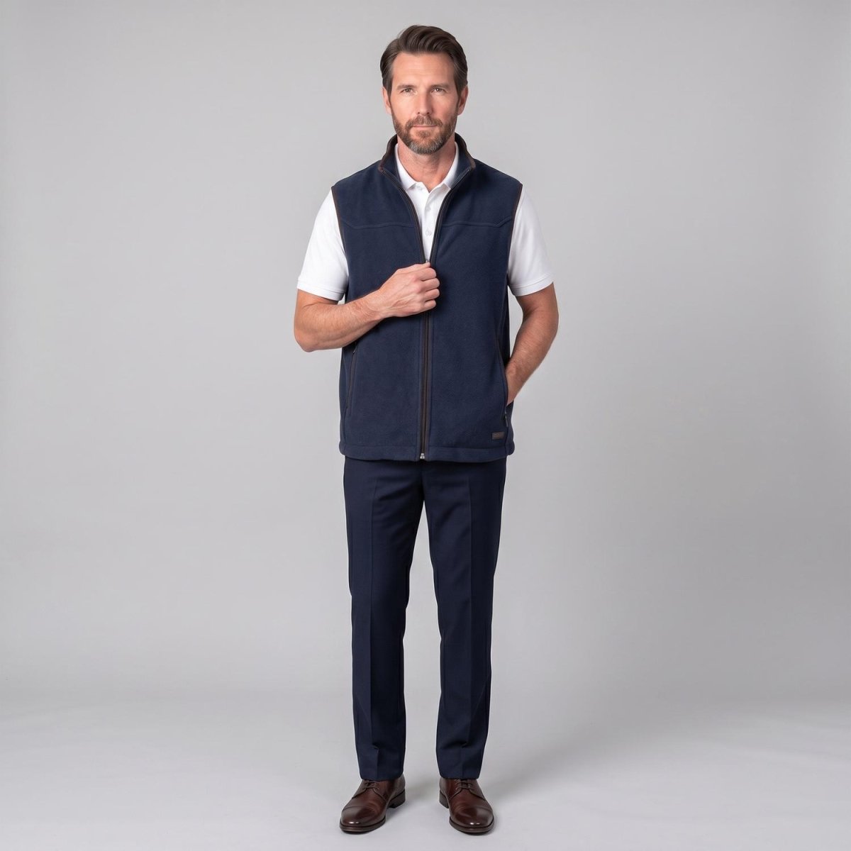Chaleco fleece para hombre con bolsas a los costados y forro de fur Greenlander - Greenlander