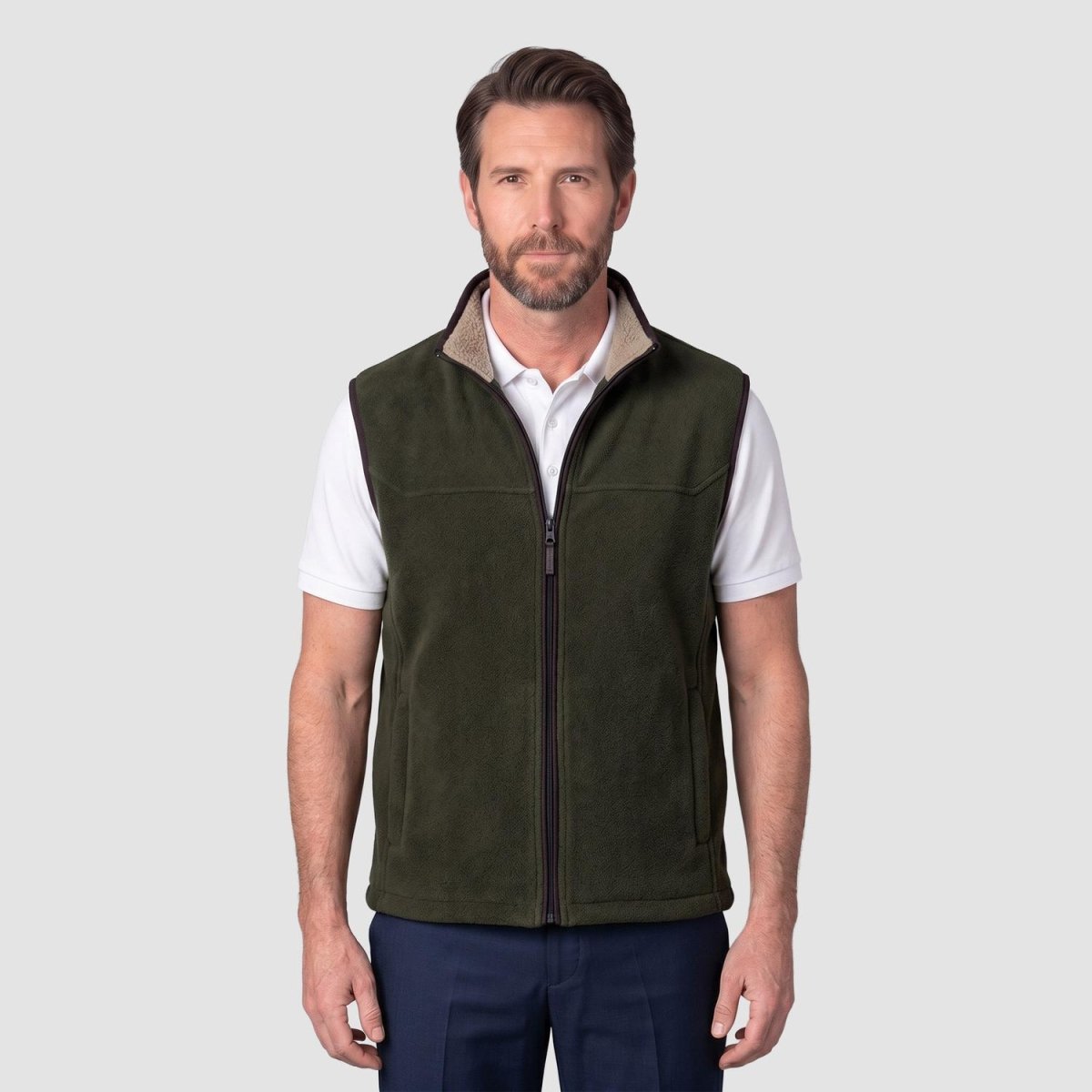 Chaleco fleece para hombre con bolsas a los costados y forro de fur Greenlander - Greenlander