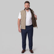Chaleco fleece plus size para hombre con bolsas al costado y forro de fur Greenlander - Greenlander
