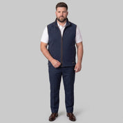 Chaleco fleece plus size para hombre con bolsas al costado y forro de fur Greenlander - Greenlander