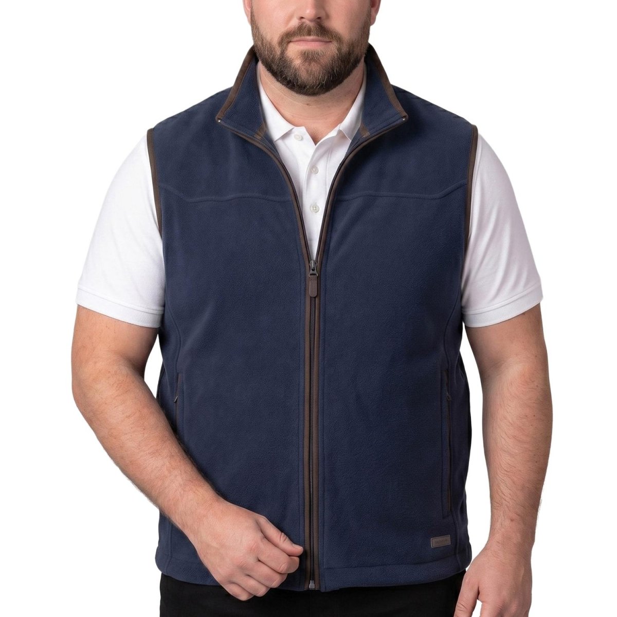 Chaleco fleece plus size para hombre con bolsas al costado y forro de fur Greenlander - Greenlander