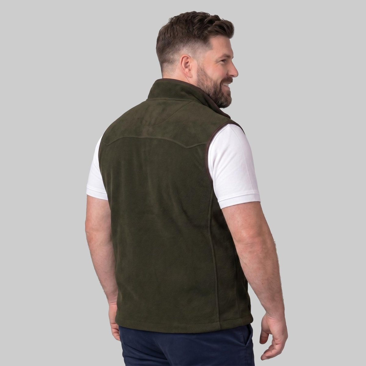 Chaleco fleece plus size para hombre con bolsas al costado y forro de fur Greenlander - Greenlander