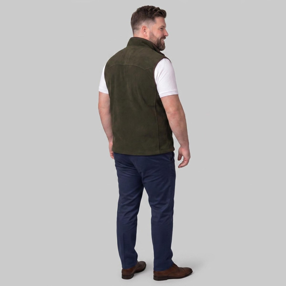 Chaleco fleece plus size para hombre con bolsas al costado y forro de fur Greenlander - Greenlander
