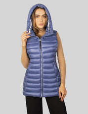 Chaleco largo capitonado para mujer con bolsos al costado Greenlander - Greenlander