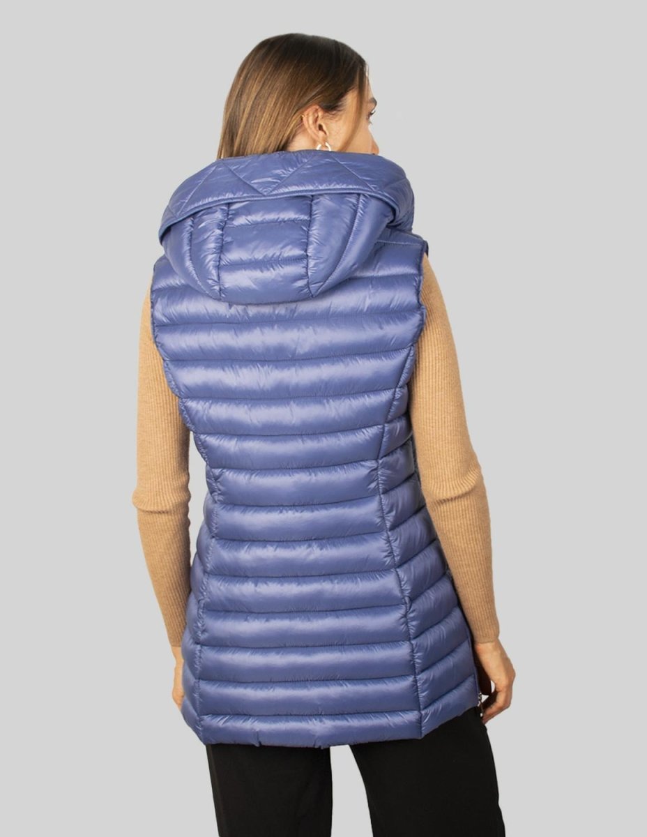 Chaleco largo capitonado para mujer con bolsos al costado Greenlander - Greenlander