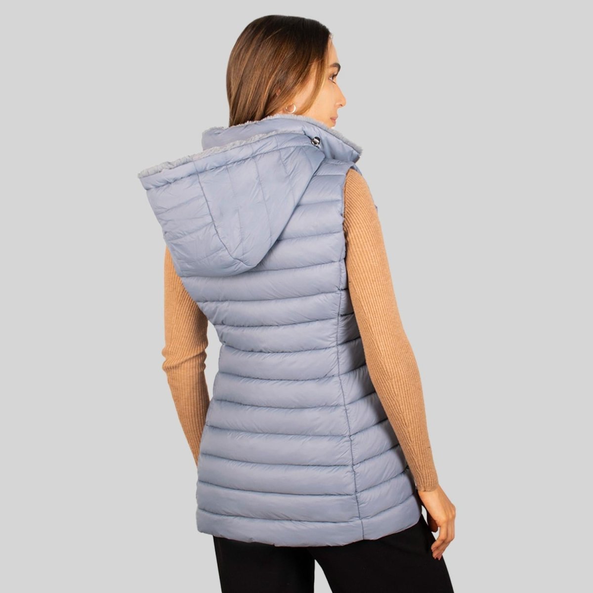 Chaleco largo capitonado para mujer con capucha desmontable Greenlander - Greenlander