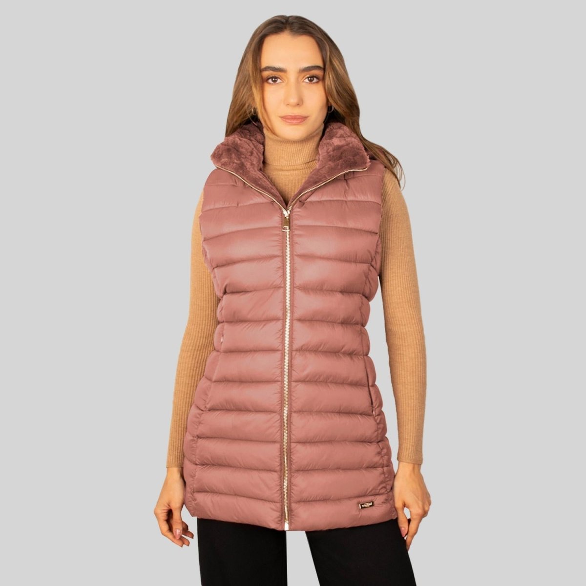 Chaleco largo capitonado para mujer con capucha desmontable Greenlander - Greenlander