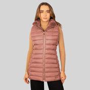 Chaleco largo capitonado para mujer con capucha desmontable Greenlander - Greenlander