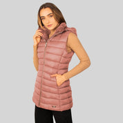 Chaleco largo capitonado para mujer con capucha desmontable Greenlander - Greenlander