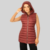 Chaleco largo capitonado para mujer con capucha desmontable Greenlander - Greenlander