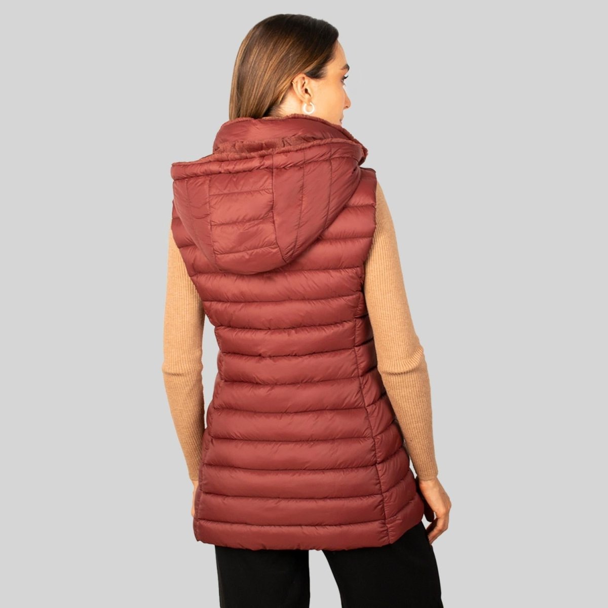 Chaleco largo capitonado para mujer con capucha desmontable Greenlander - Greenlander